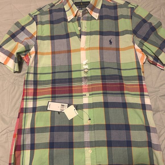Ralph Lauren Custom Fit Short Sleeve Madras Plaid Shirt – Size S – New with Tags - Picture 5 of 6